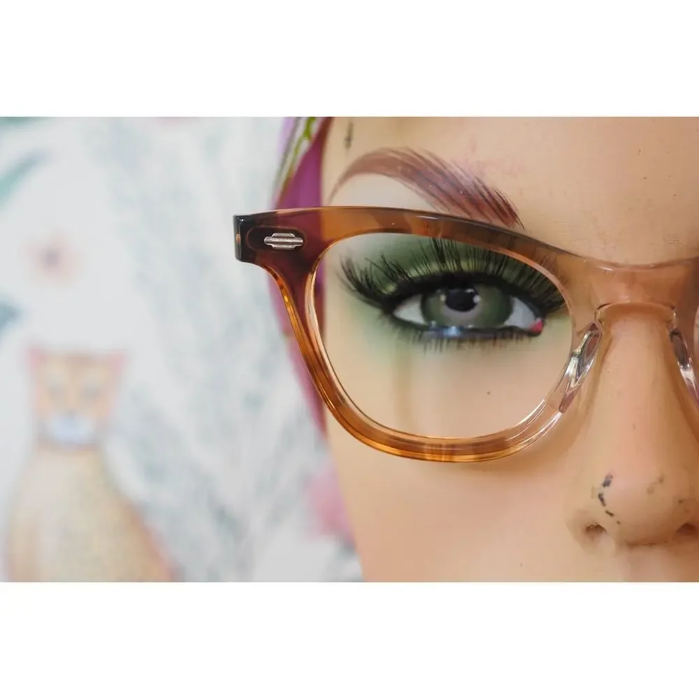 Vintage 1960s Cateye Eyeglasses Artcraft USA Rockabilly Pin Up Retro Preppy